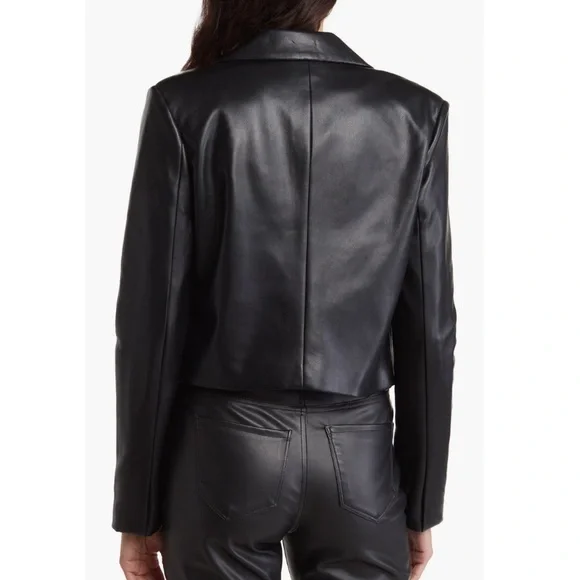 Avec Les Filles faux leather double breasted crop jacket size medium - Picture 3 of 9